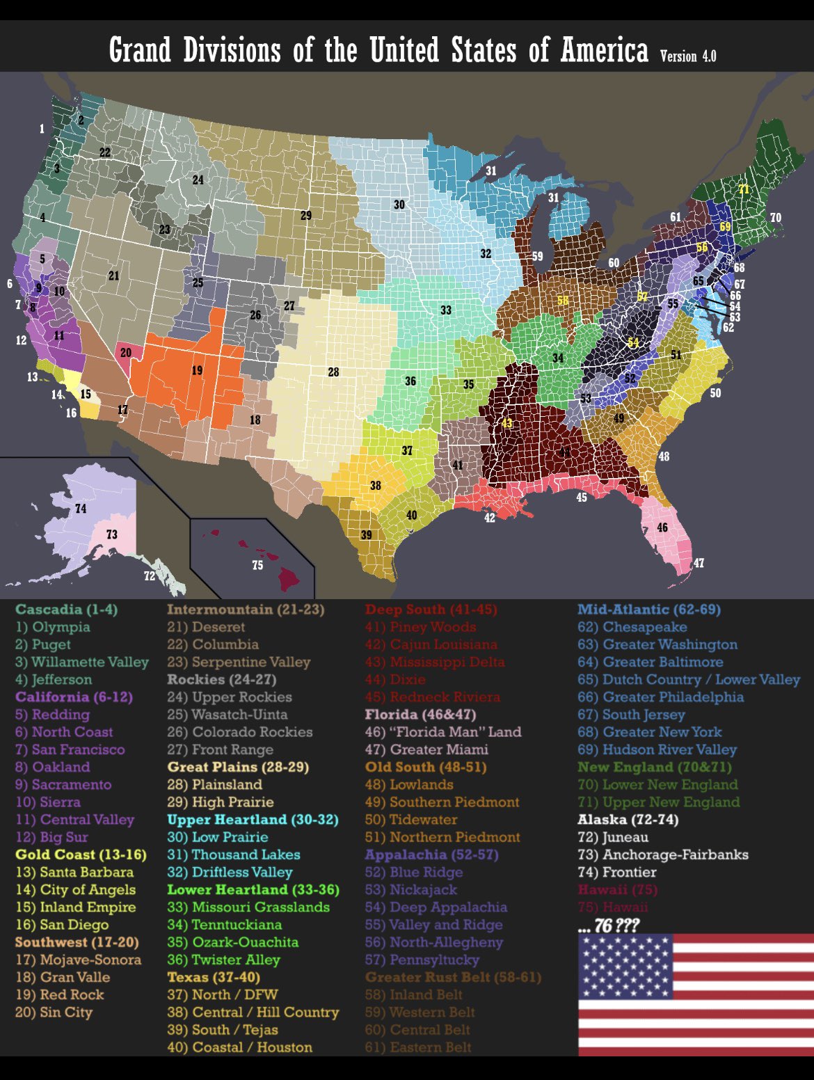 Grand Divisions of the United States of America version 4,0